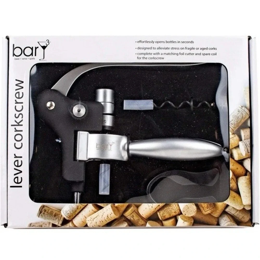 Bar Y3 Corkscrew Wine Bottle‎ Opener, Foil Cutter And Extra Spiral